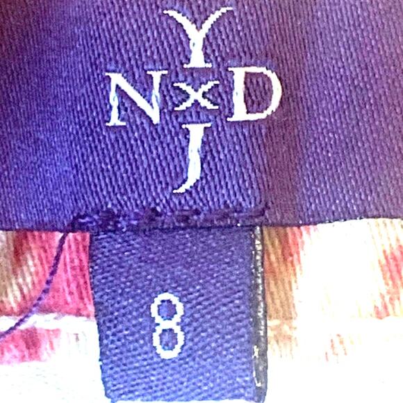 NEW NYDJ Ankle Jeans 8 Orange Print Straight Leg HR Lift Tuck Slimming USA - Picture 3 of 14